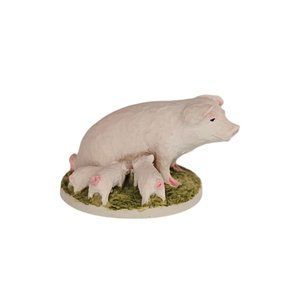 Vintage Peter Fagan Pig Mom Piglets Miniature Figurine Scotland *CHIP*